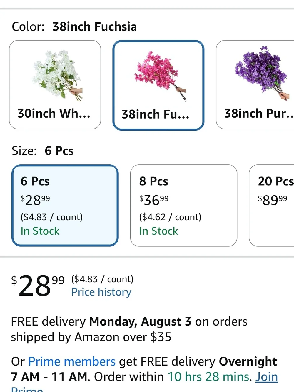 Bright Pink Faux Bougainvillea Stem - Home Accents